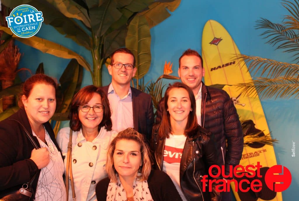 Photo prise avec une borne photo selfie Selfizee au stand Ouest-France de la Foire de Caen en 2017