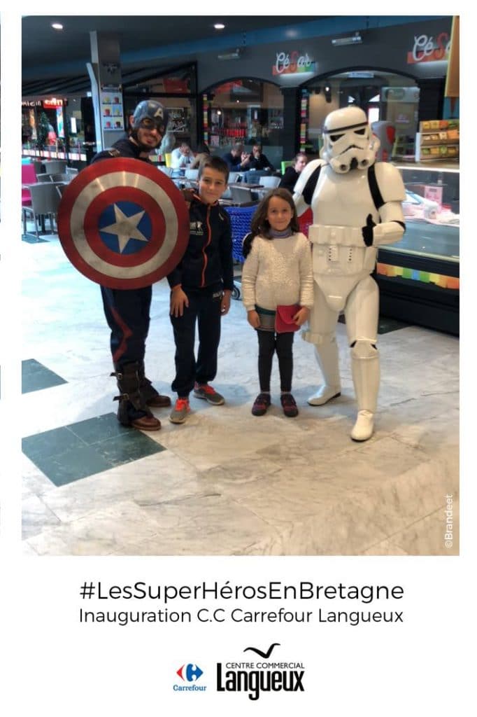 Super héros Captain America et Star Wars pour animation photo selfie