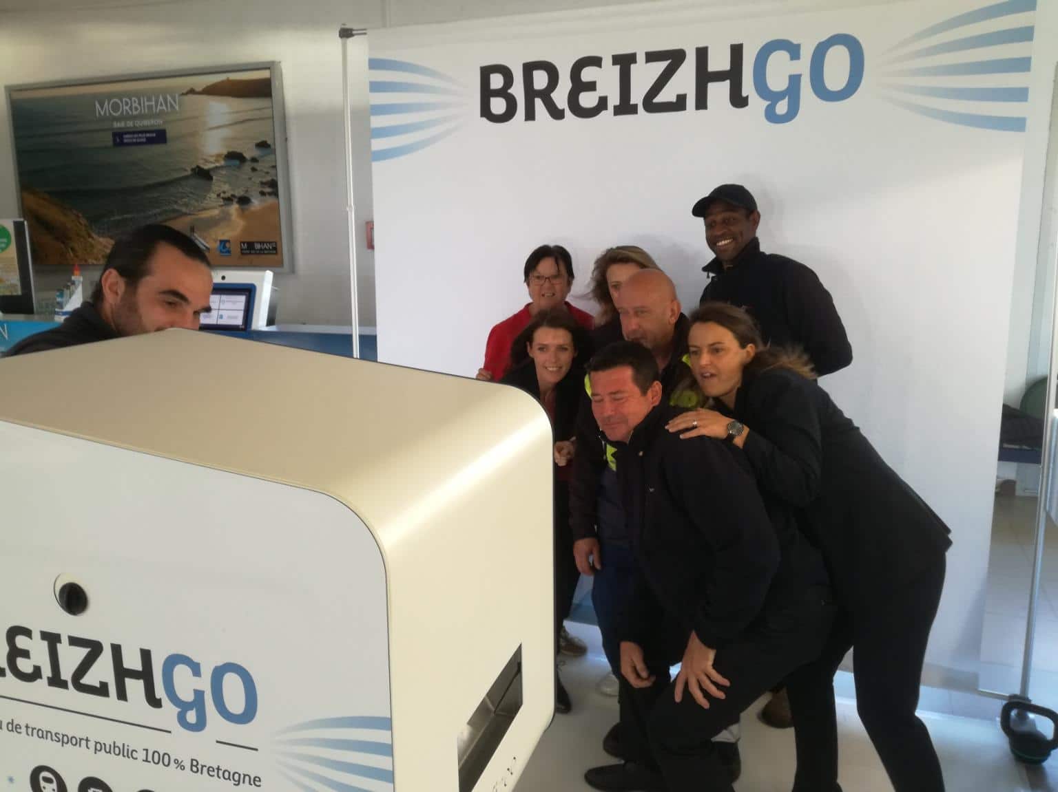 Borne photo avec animation photocall au lancement officiel 2018 de la marque Breizhgo à Lorient dans le Morbihan
