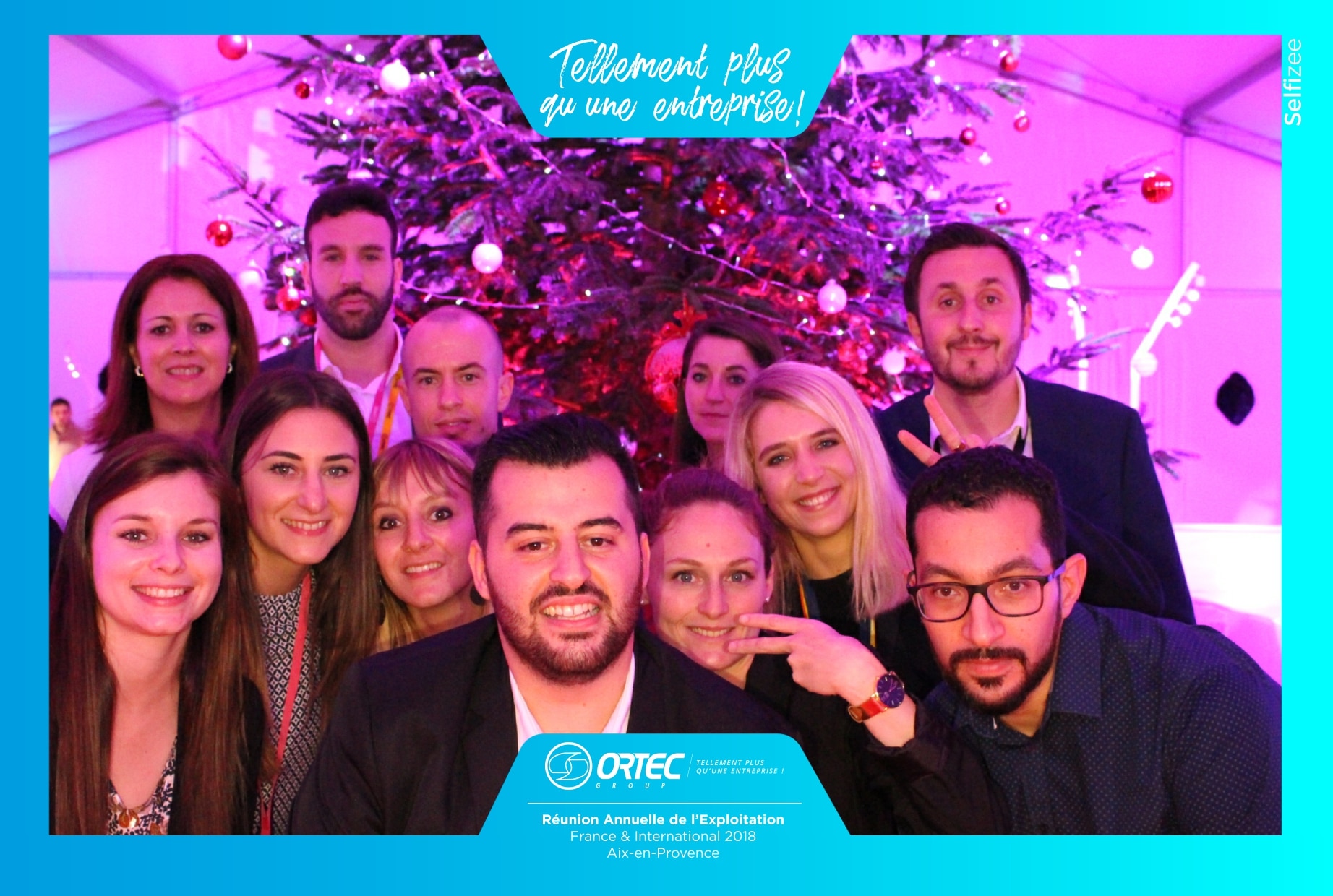 Animation selfie box pour animation soirée Noël du groupe Ortec à Aix en Provence avec impressions photos personnalisées en 2018