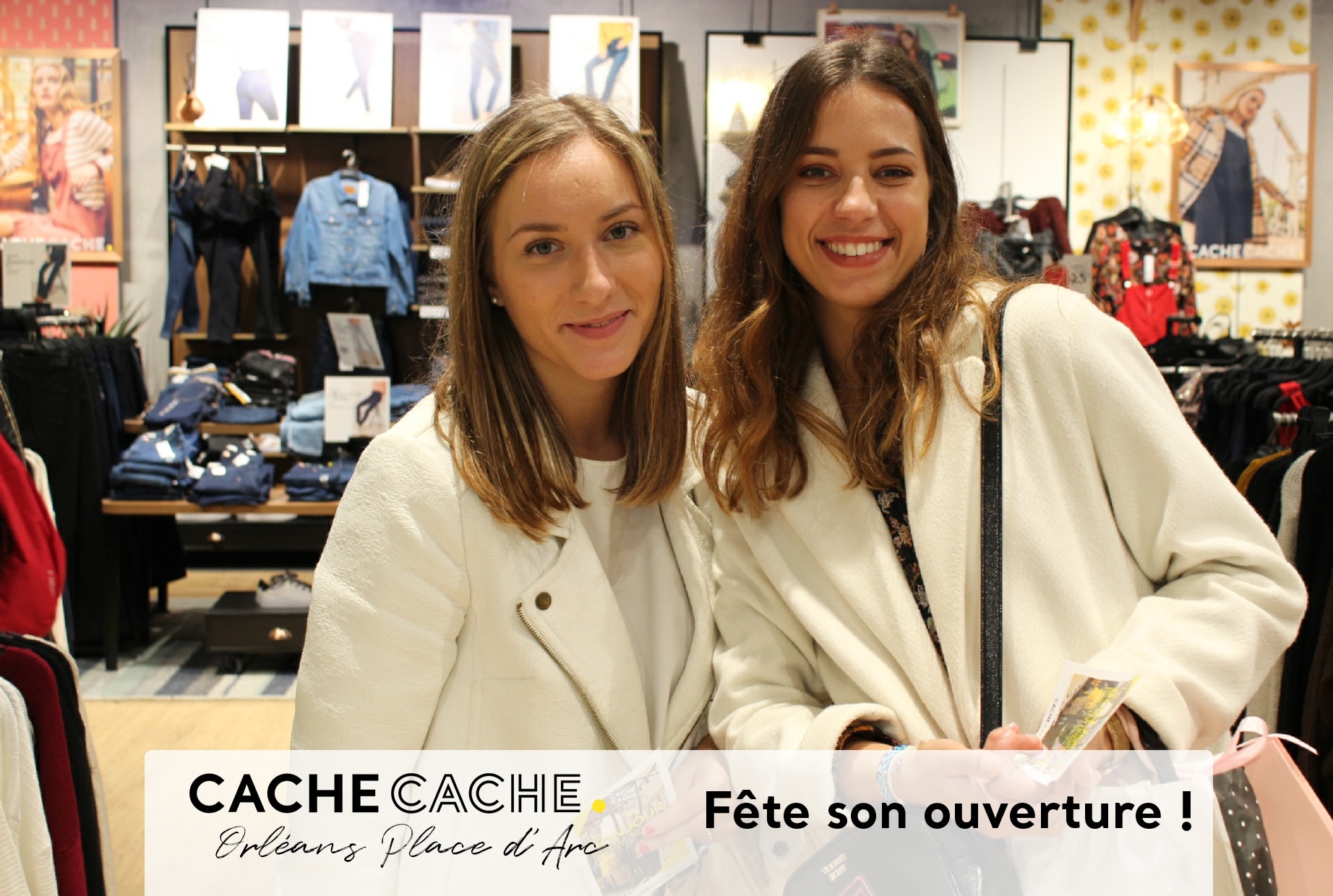Borne selfie animation photo à l'inauguration nouveau magasin Cache Cache au centre commercial Place d'Arc à Orléans en 2019