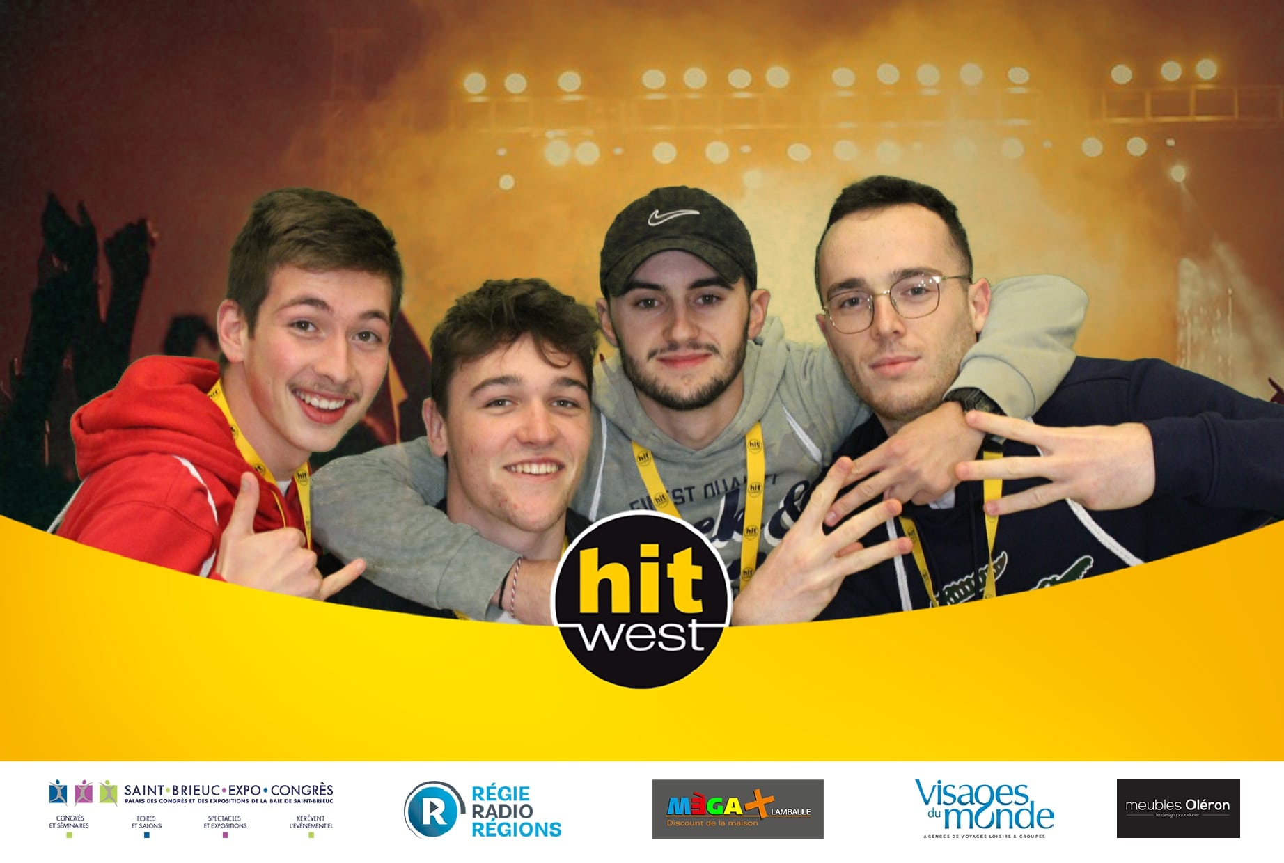 Selfie personnalisé avec animation fond vert et photobooth au concert Hit West 2019 au Palais des Congrès et des Expositions à Saint Brieuc