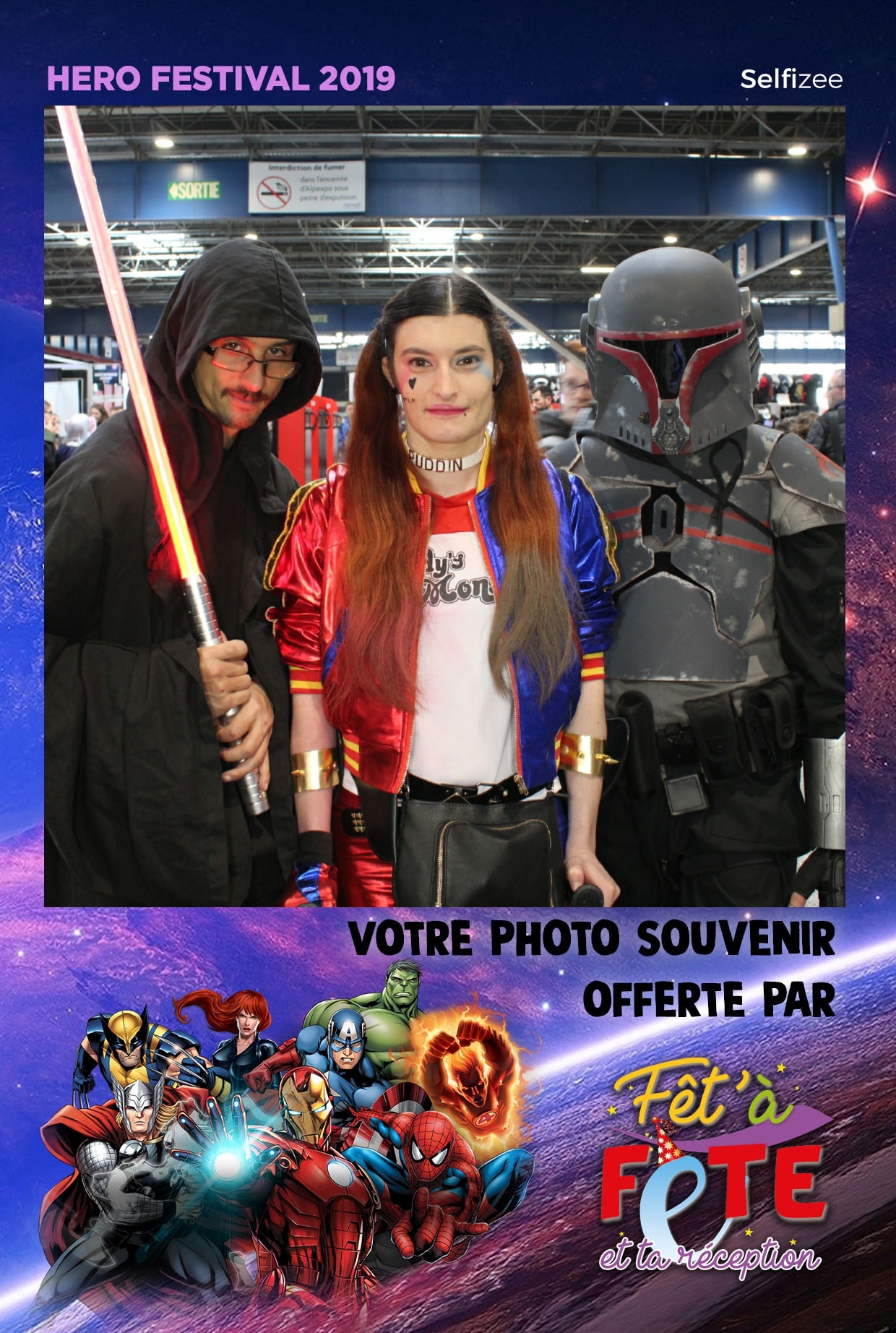 Animation selfie box au salon Herofestival 2019 sur stand Fêt'à Fête Grenoble avec photos personnalisées pour les visiteurs