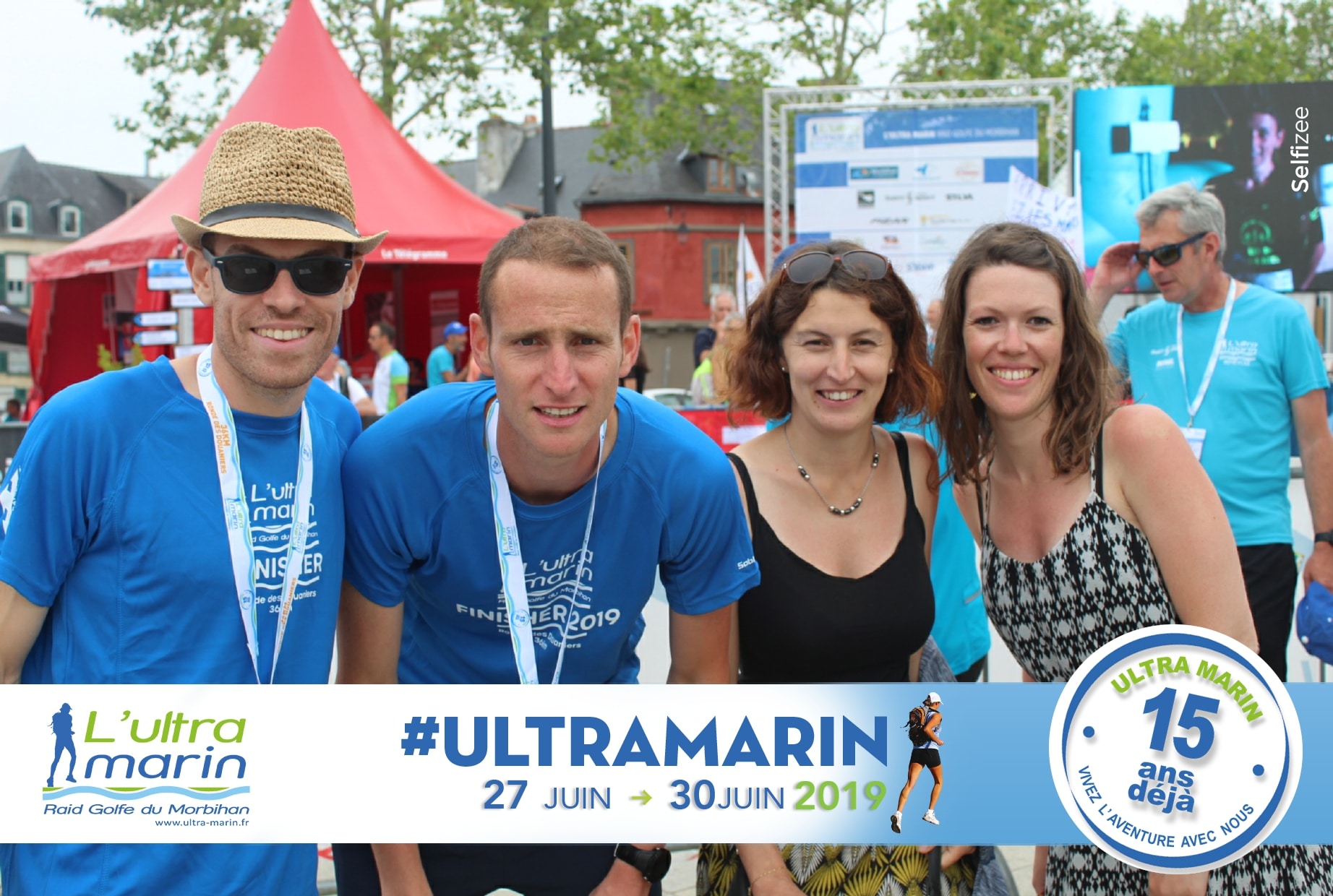 Borne selfie pour animation photo personnalisée à l'Ultra Marin Raid Golfe du Morbihan pour les participants et visiteurs