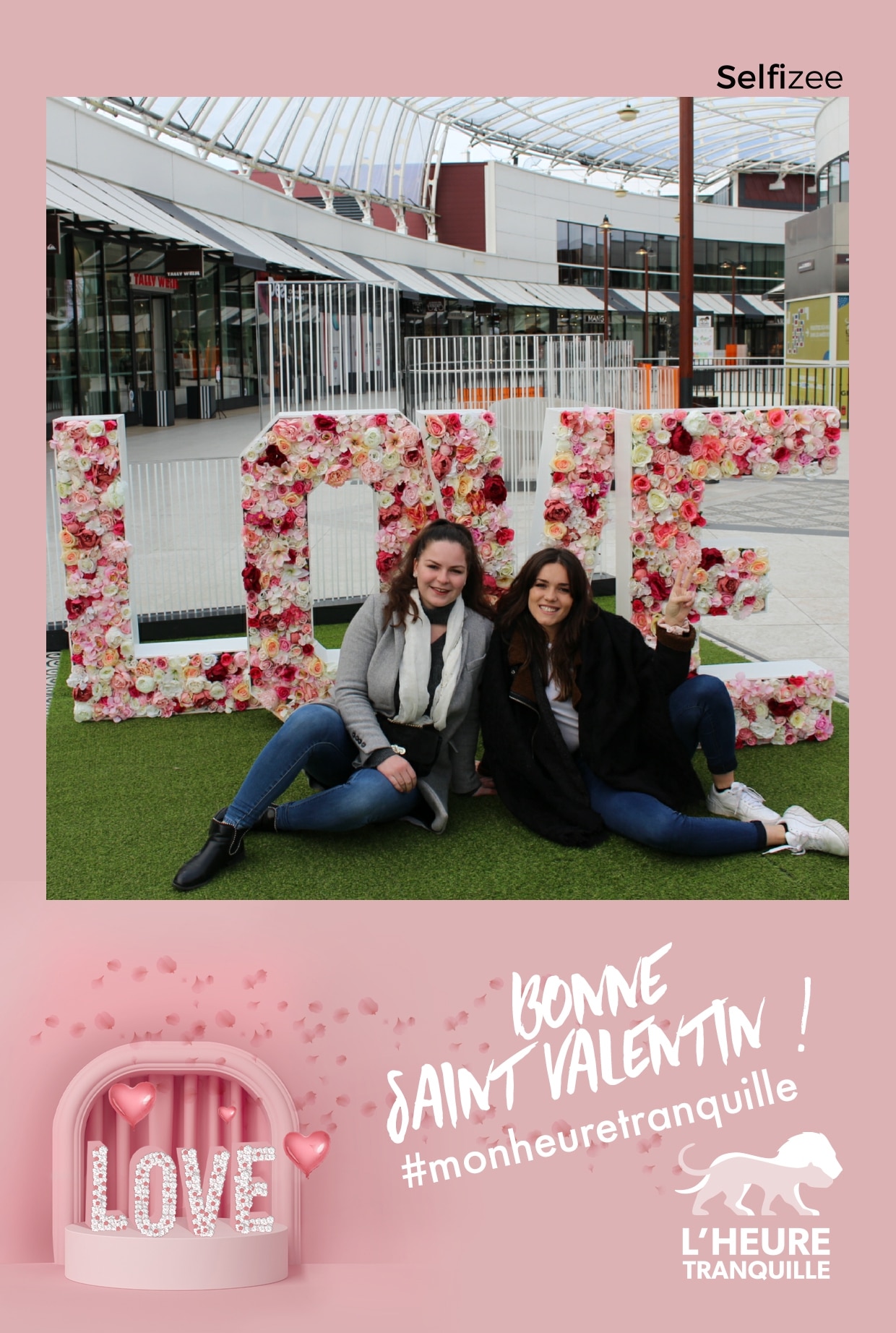 Borne selfie animation photo Saint Valentin 2020 au centre commercial l'Heure Tranquille à Tours