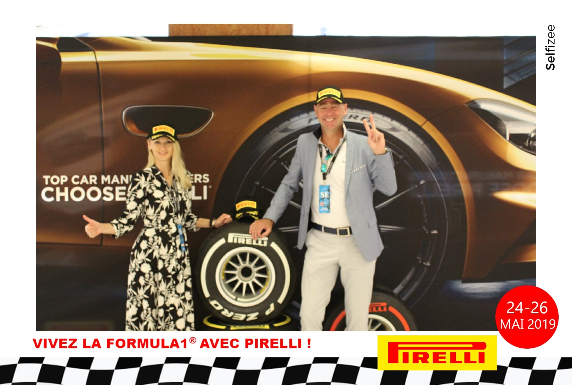 Selfie personnalisé et animation photobooth au Centre Commercial de Fontvieille Monaco - événement Pirelli pour le Grand Prix de Monaco F1