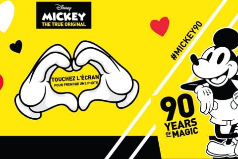 Animation borne selfie photobooth pour les 90 ans de Mickey au siège social de Carrefour à Massy