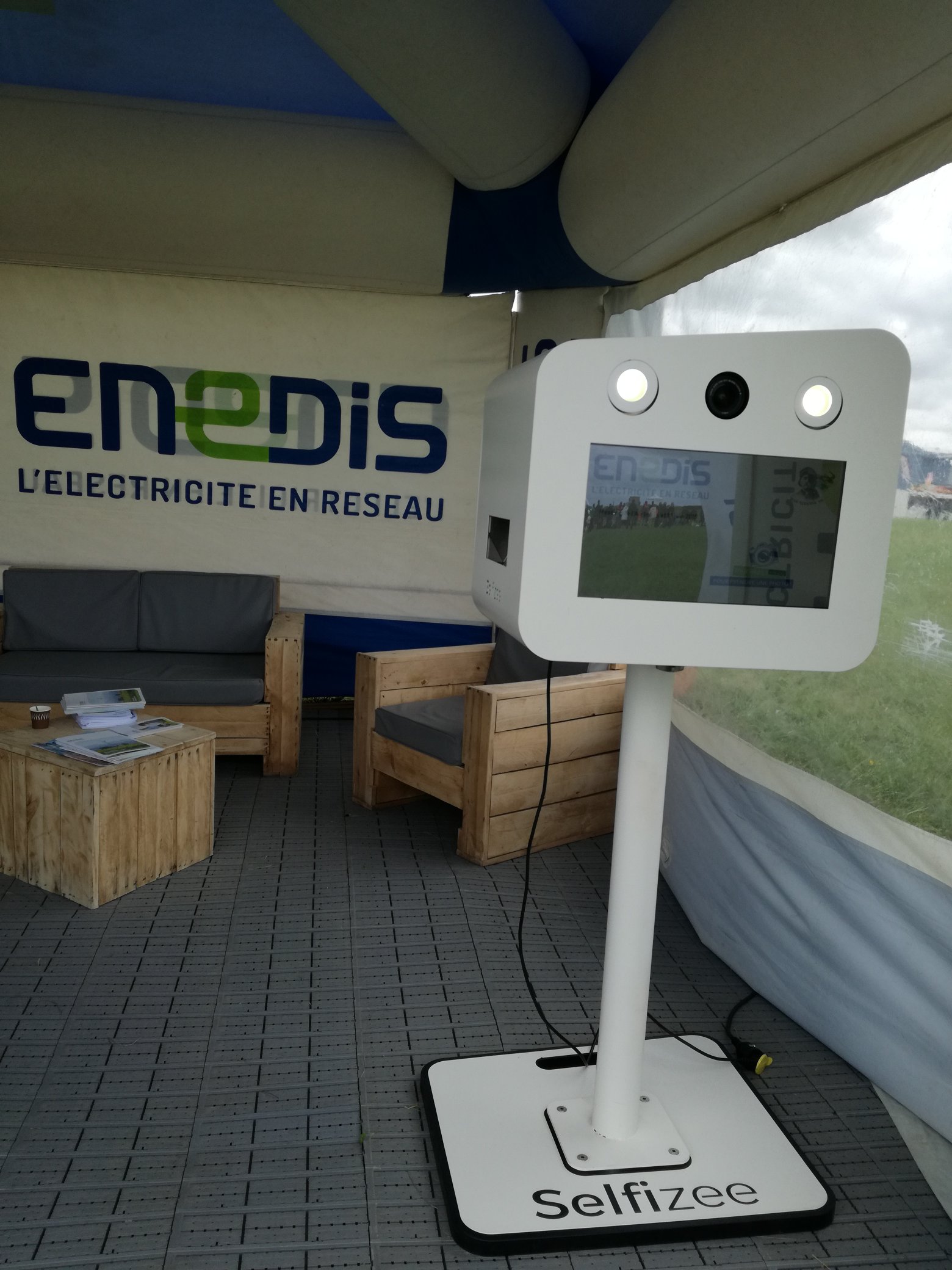 Borne selfie animation photo sur stand Enedis au meeting de l'air 2018 Evreux