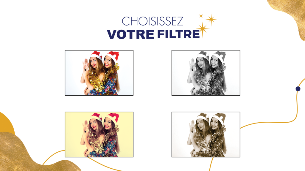 Filtres pour borne photo selfie Carrefour, Noël 2020 dans 15 centres commerciaux