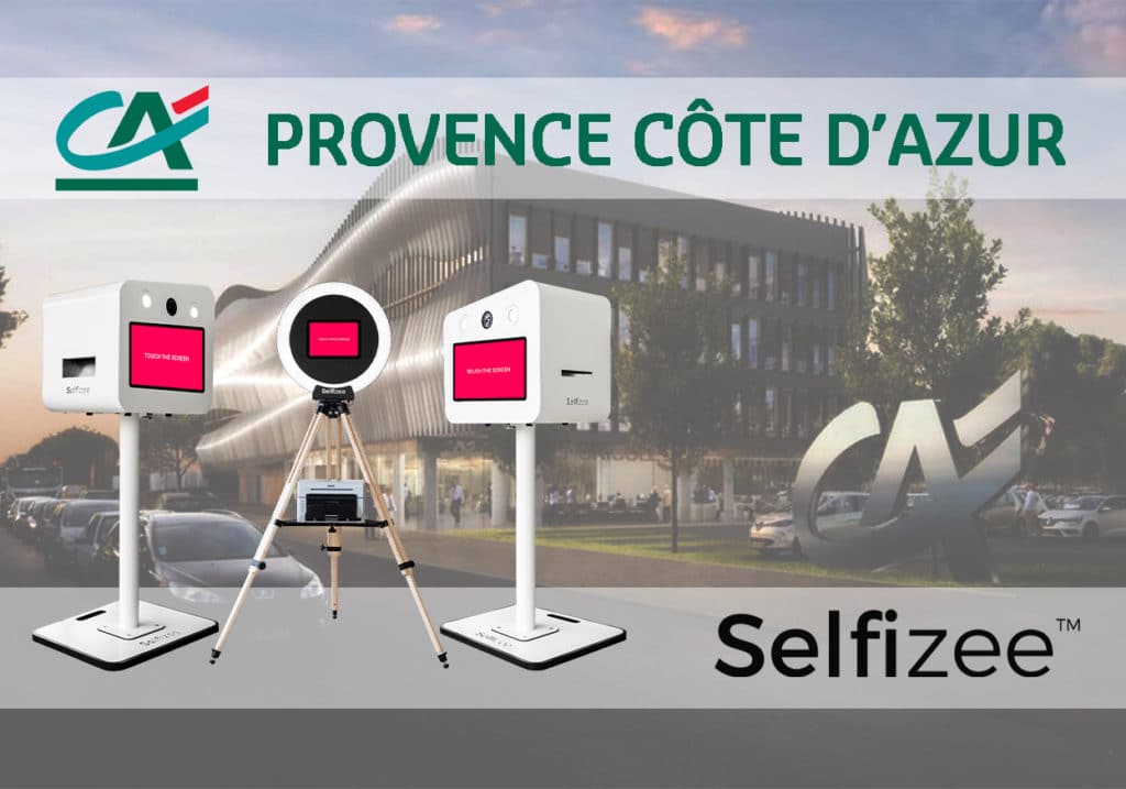 Vente de 3 bornes photos selfie pour le Crédit Agricole de Provence Côte d'Azur en région PACA