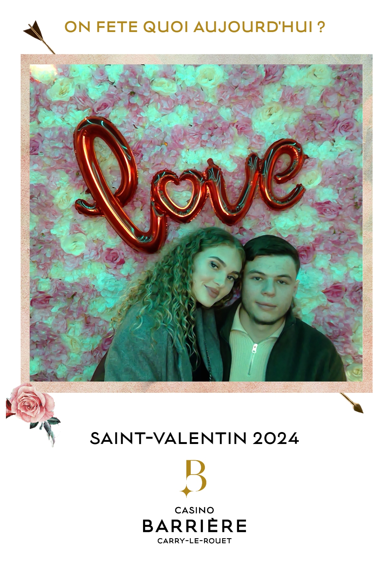 photo devant un photobooth selfizee au casino barrière pour la saint valentin 